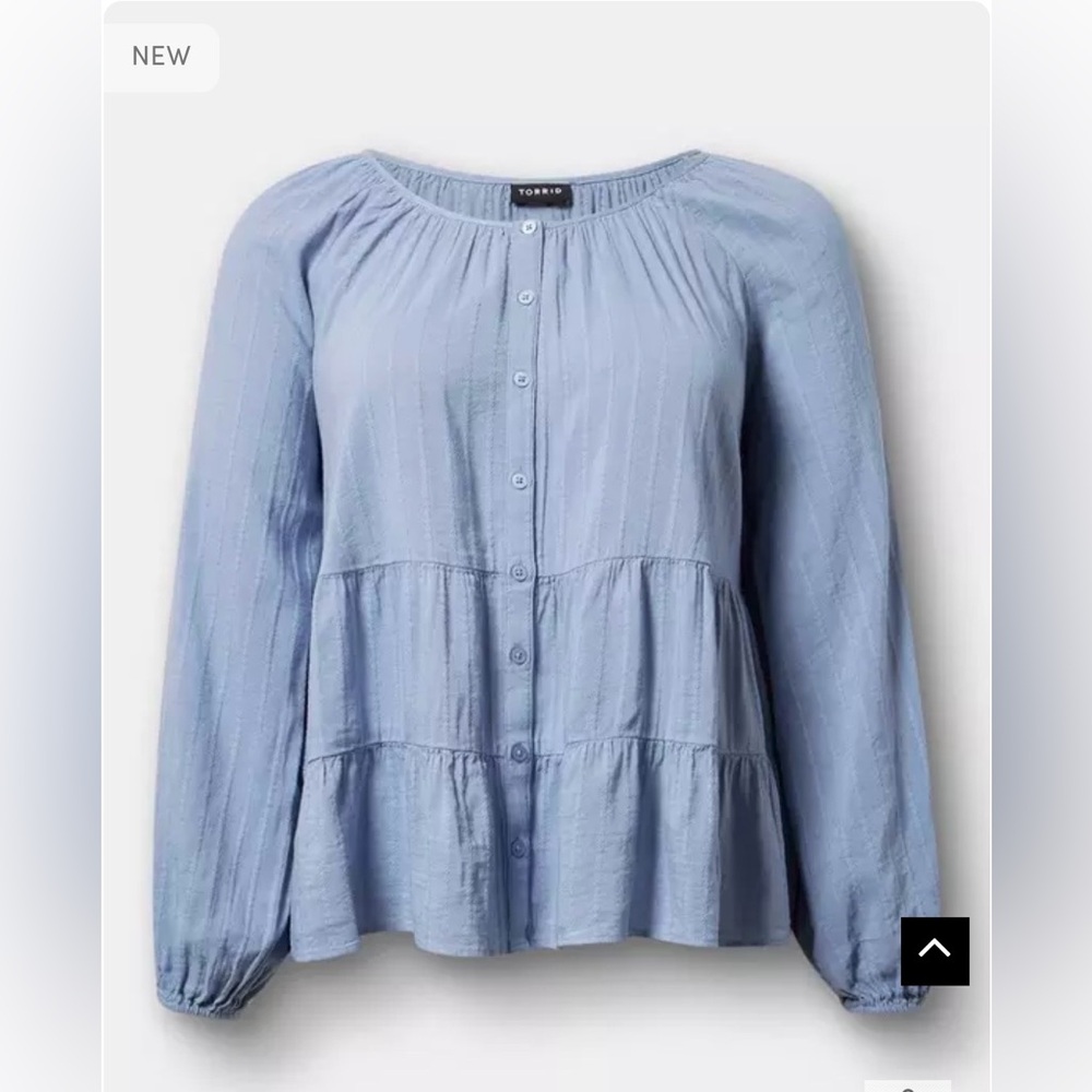 Torrid Tiered Button Babydoll Top - Picture 7 of 10